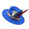 Men's Feathered Jazz Wool Panama Hat, European and American Style Wide-brimmed Party Hat, Fashion Accessory