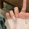 Clear feeling French sweet polka dot sticker diamond pure hand-worn nail gentle whitening nail product patch fake nail