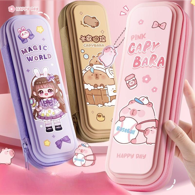 Kaba Bear Pencil Case Kapibala Stationery Box Cartoon Pencil Case Girl Elementary School Student Stationery Bag Boy Pencil Case