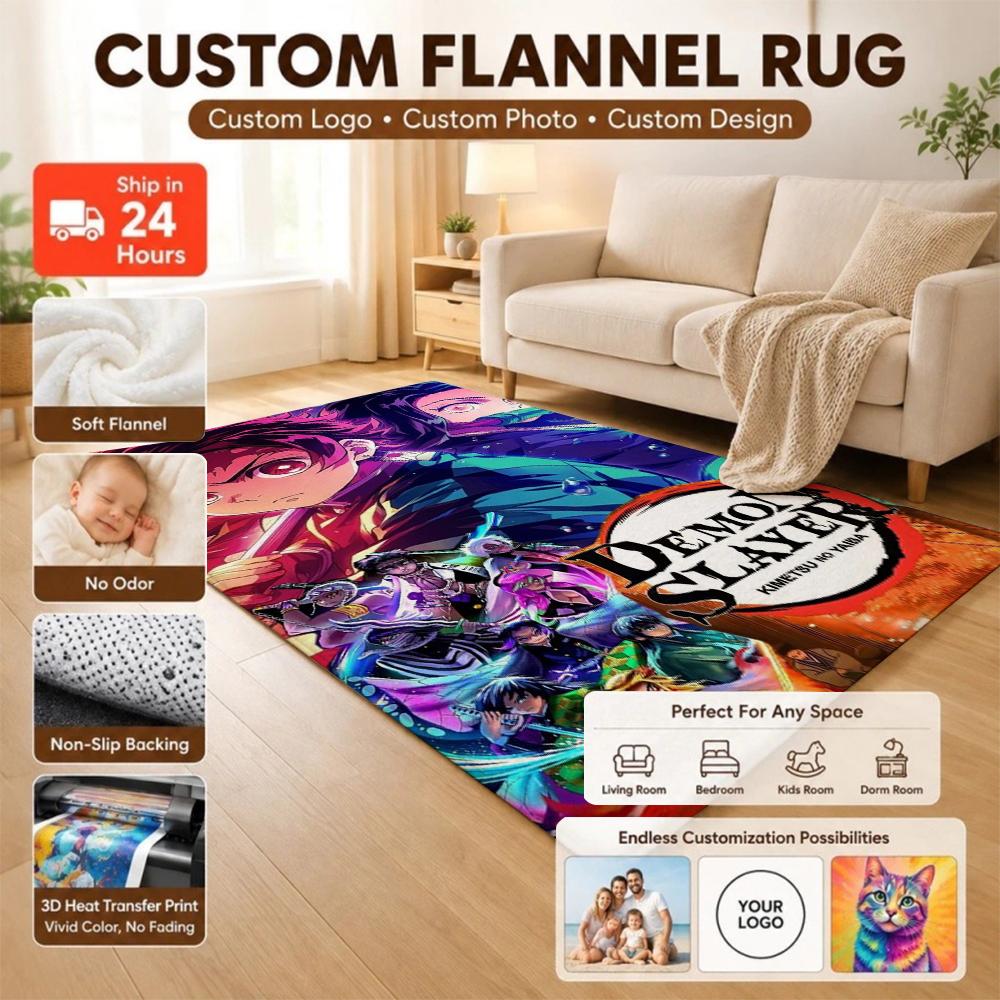 Demon Slayer Guardians Humanity Patterned Rug Allseason Carpet For Bedroom Kitchen Bathroom Home Decor Memorial Gift