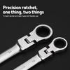 Flexible Pivoting Head Ratchet Wrench Spanner Garage Metric hand Tool 6mm-14mm For auto and Home Repair 1pcs