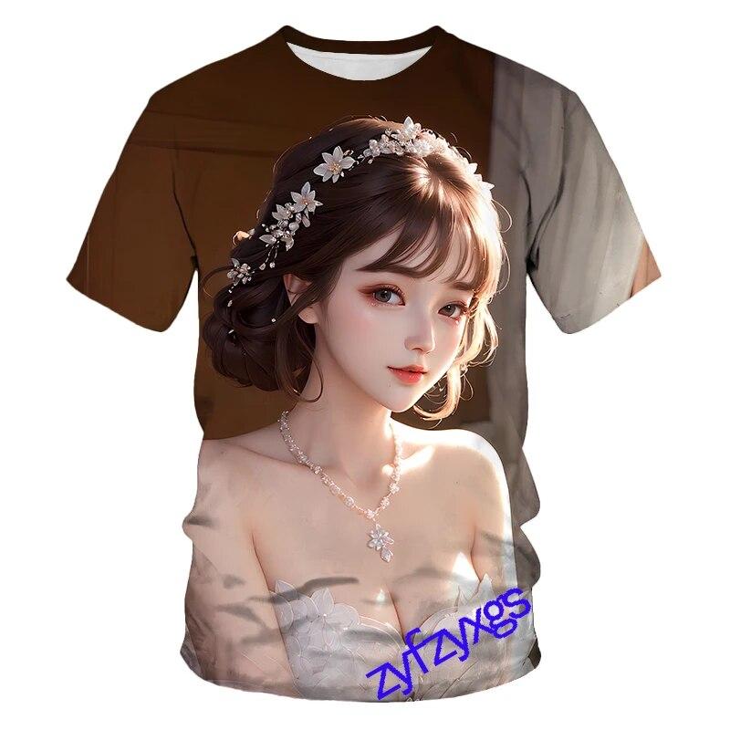New Summer Tide Little Elder Sister Picture Men T-Shirts Casual 3D Print Tees Hip Hop Personality Round Neck Short Sleeve Tops