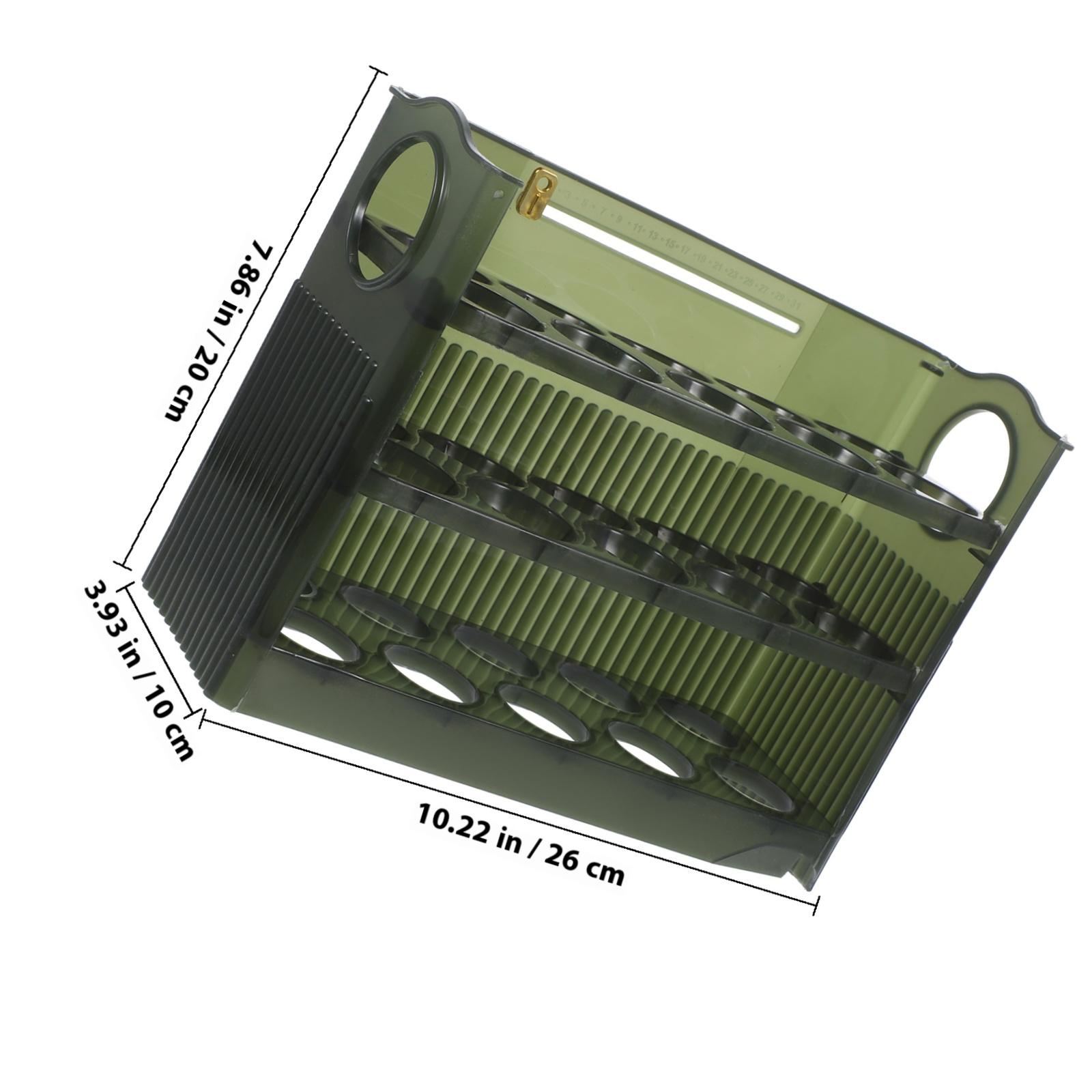 

3 Layers Egg Holder for Fridge Door Refrigerator Storage Rack Organizer Stand Neat Flip Open Design Plastic зелений