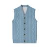 Men's V-Neck Sleeveless Knit Cardigan Vest