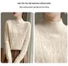 100% Wool Chunky Knit Sweater - Thickened Warm Classic Retro Texture for Autumn/Winter 