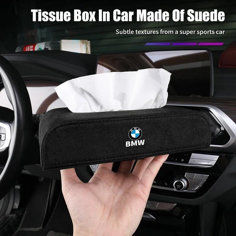 Car Sticker Hot 2025 Leather Car Armrest Tissue Box Holder Paper Storage BagTissue For BMW X1 X2 X3 X4 X5 X6 X7 F31 F48 F01 E90
