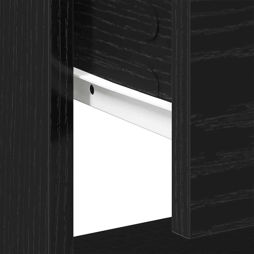 Nightstand Black Oak Effect 45 x 34 x 44 cm Engineered Wood