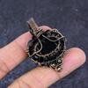 Pink Triplet Opal Gemstone Copper Wire Wrap Jewelry Pendant 2.05"