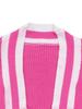Plus Size Color Block Stripe Knit Cardigan - Women's Spring/Autumn Fashion 2025