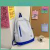 Color Simple Blocked Letter Print Student Casual Backpack For Use School