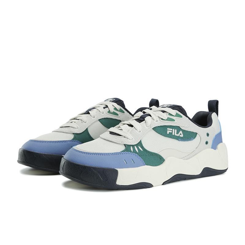 FILA Milano Chameo Fashion Simple Classic Retro Versatile Comfortable Thick Sole Casual Shoes Men sneaker Birch-Silver Harbor-Blue F12M623305FSQ