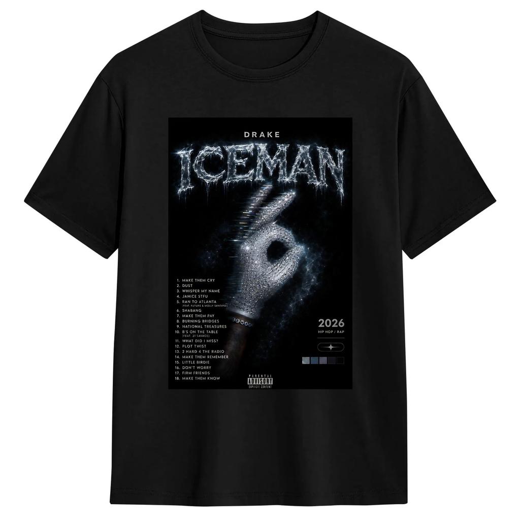 Drakes IceUnisex Album 2026 Tour T Shirt Unisexs 100 Cotton Awesome TShirt Round Collar Tee Shirt Short Sleeve Clothing Plus Size