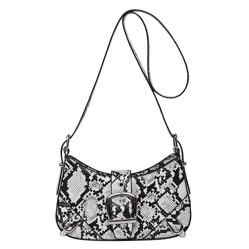 Wind Small Bag Women's New Niche Snake Pattern Underarm Dumpling Bag Shoulder Messenger Bag