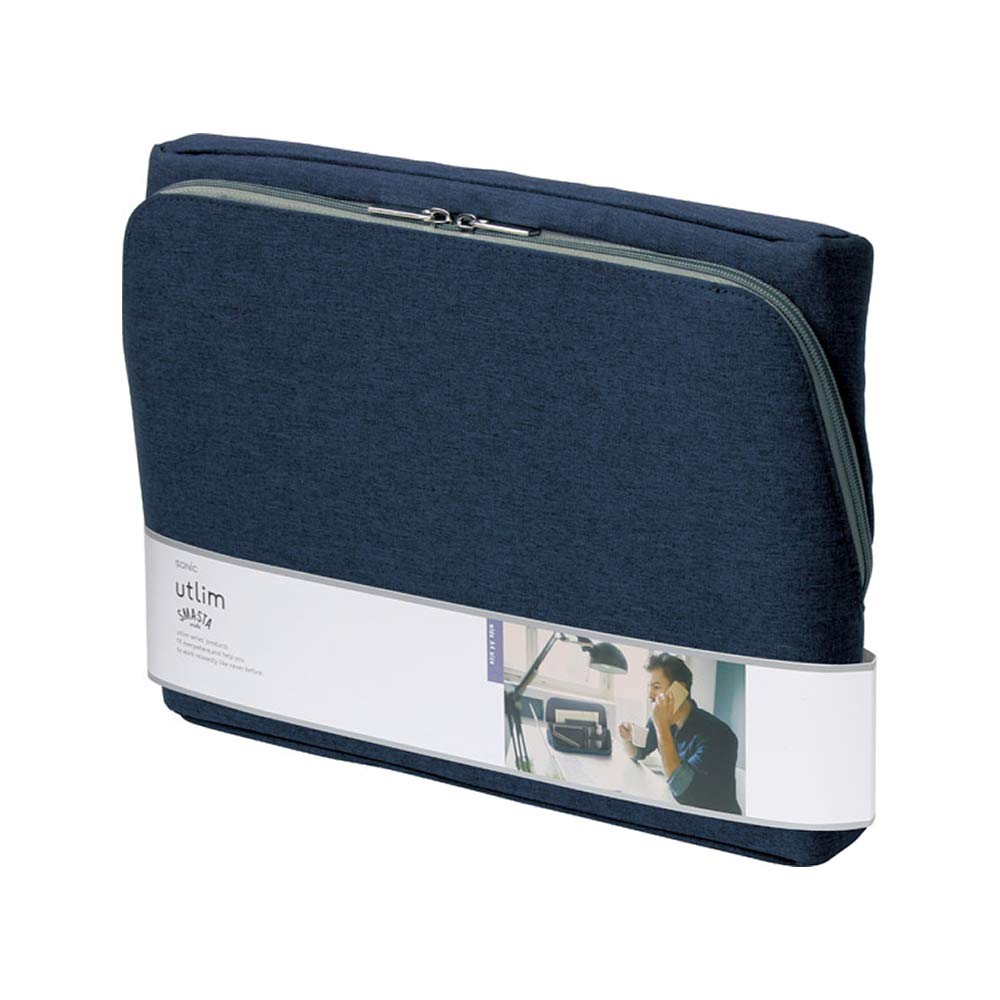 Sonic (Japan) SmaSta Wide U-Trim A4 Bag-in-Bag Organizer - Sleek Tote Insert for Books & Supplies, Space-Saving, Navy, UT-1905-K
