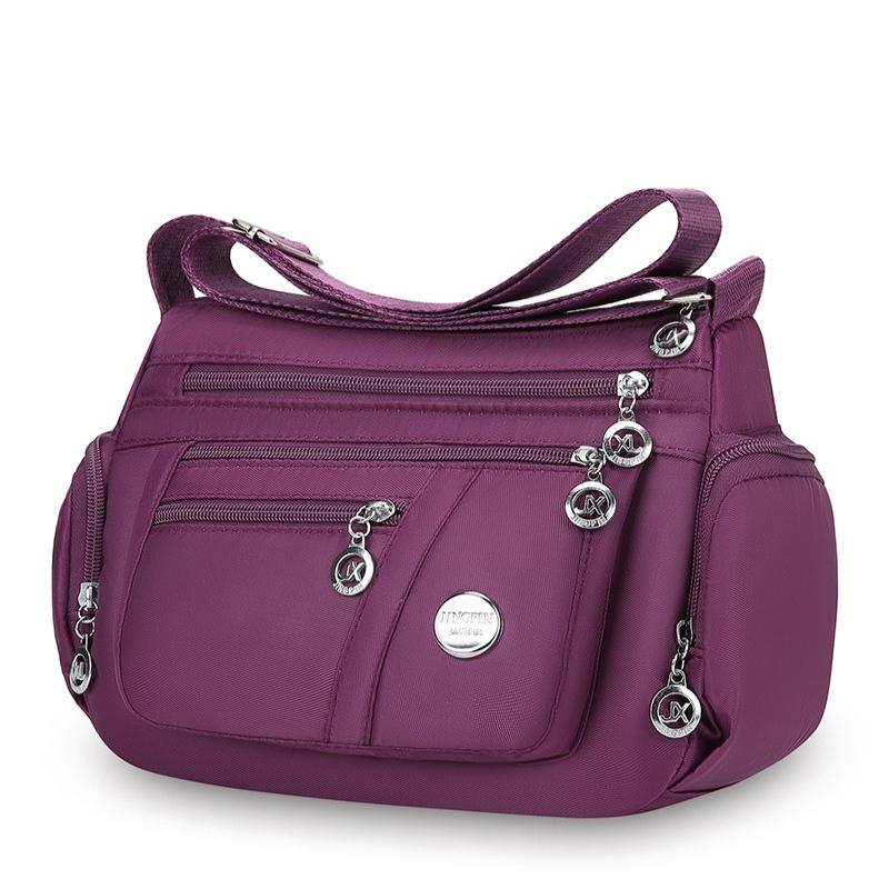 1Pc Women's Waterproof Oxford Multi-Compartment Shoulder Bag – Stylish Travel Accessory for All Ages
