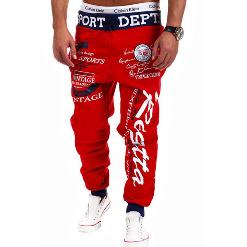 Classic Men's Letter Sport Sweat Pants Jogging Jogger Trousers Tracksuit Bottoms With Stylish Drop Crotch Design