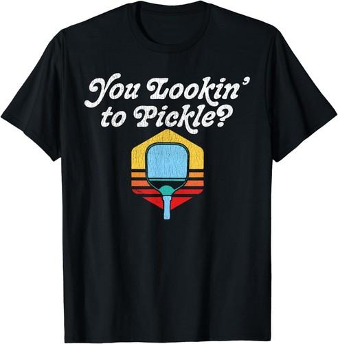 NEW LIMITED You Lookin To Pickle? Pickleball Retro 80s T-Shirt S разноцветный