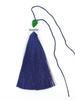 Green Bead Rice Pattern Hat Pendant with Vertical Polyester Tassel