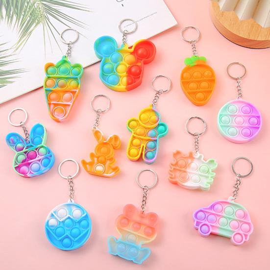 Yousheng Bubble Popping Keychain Students Office Workers Stress Relief Push Bubble Key Ring Backpack Hanging Decoration