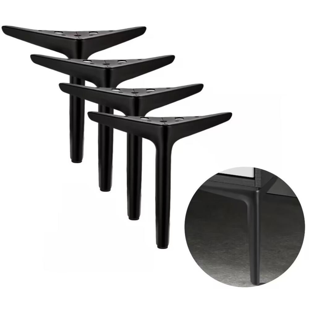 4 Pieces of 18cm Black Gold Sofa Legs Metal Furniture Legs Set with 4 Legs Sofa Legs Vanity Table Legs Durable Legs