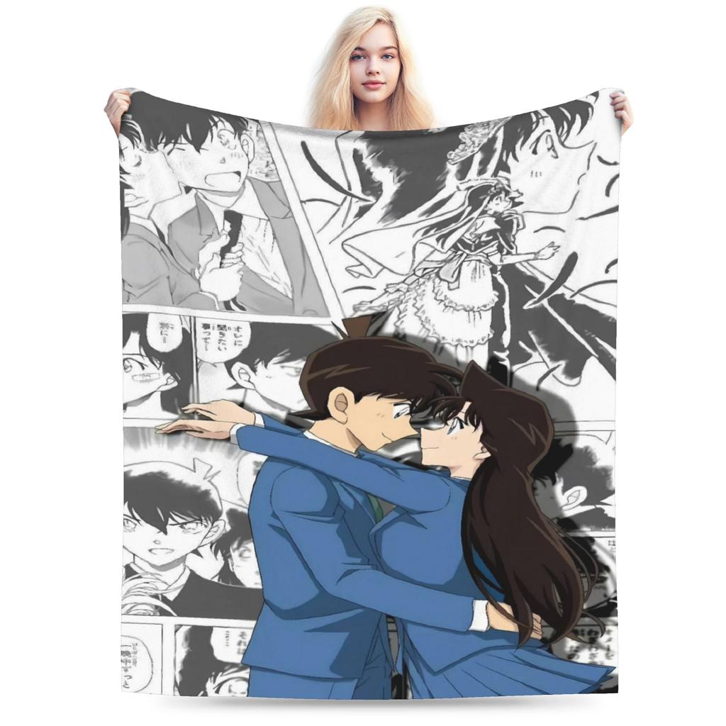 Shinichi Und Ran Flannel Blankets Winter Soft Warm Throw Blanket For Children Outdoor Pattern Bedspread Sofa Bed Cover