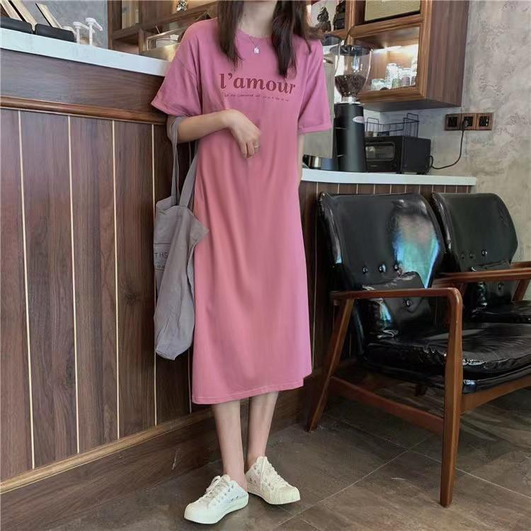 Sommer-Midi-Kleid mit lockerem Schnitt, bedruckt, mit kurzen Ärmeln, für Damen in Übergrößen