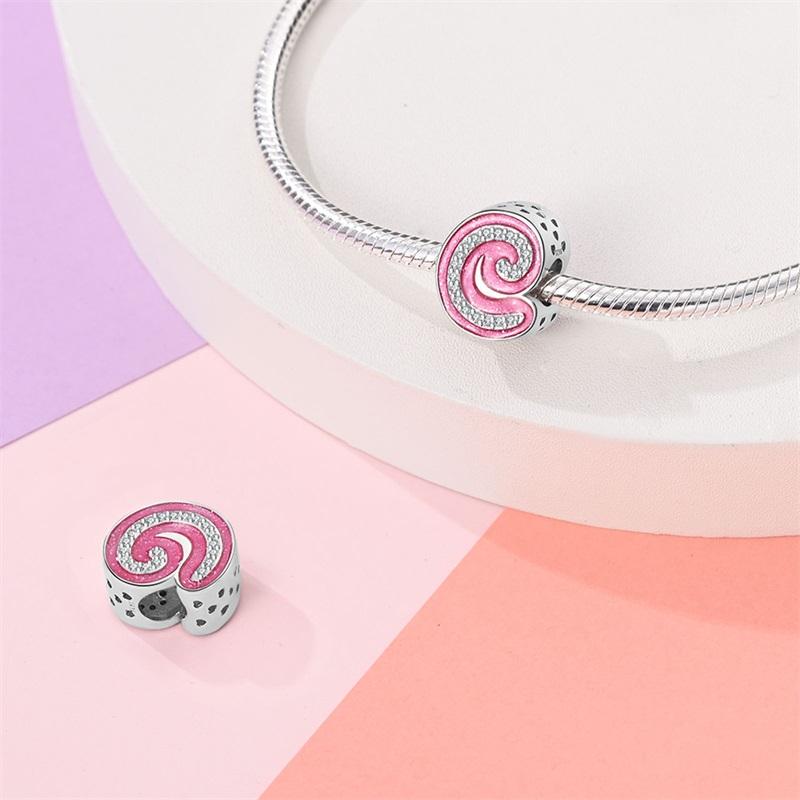 Copper Metal Romantic Pink 26 Letters Do It Yourself Love Charm Bead Components Bead Components Compatible With Authentic Original Bracelets High