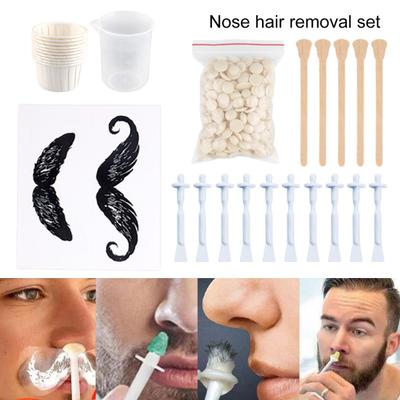 Nose Hair Waxing Kit No Stimulation Fast Effect Uprooting Hot Film Hard Wax Bean Nose Hair Plucking Tools Home Supply