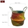 Handmade Bamboo Storage Baskets Foldable Clothes Laundry Basket Straw Wicker Rattan Seaweed Belly Flowerpot Retro Decorations