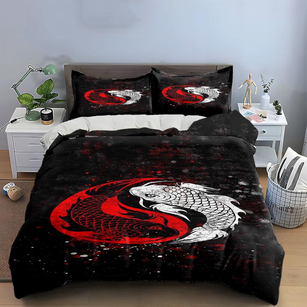 Koi fish yin-yang. Bedding sets Duvet cover sets Duvet covers Pillowcases(1*Duvet Cover 2*Pillowcases without duvet insert)