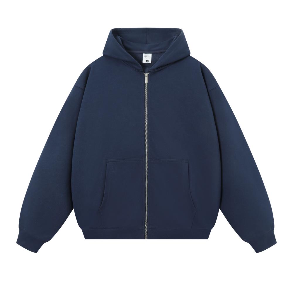 Hooded Zipper Sweatshirt Jacket for Men and Women Loose Fit Autumn Winter Thickened Sports Casual Cardigan