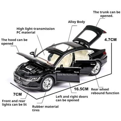 1:32 Scale CC Santana Car Model Toy Sound Light Pull Back Rubber Tires Vehicles Alloy Diecast Models Toys Office Table Ornament