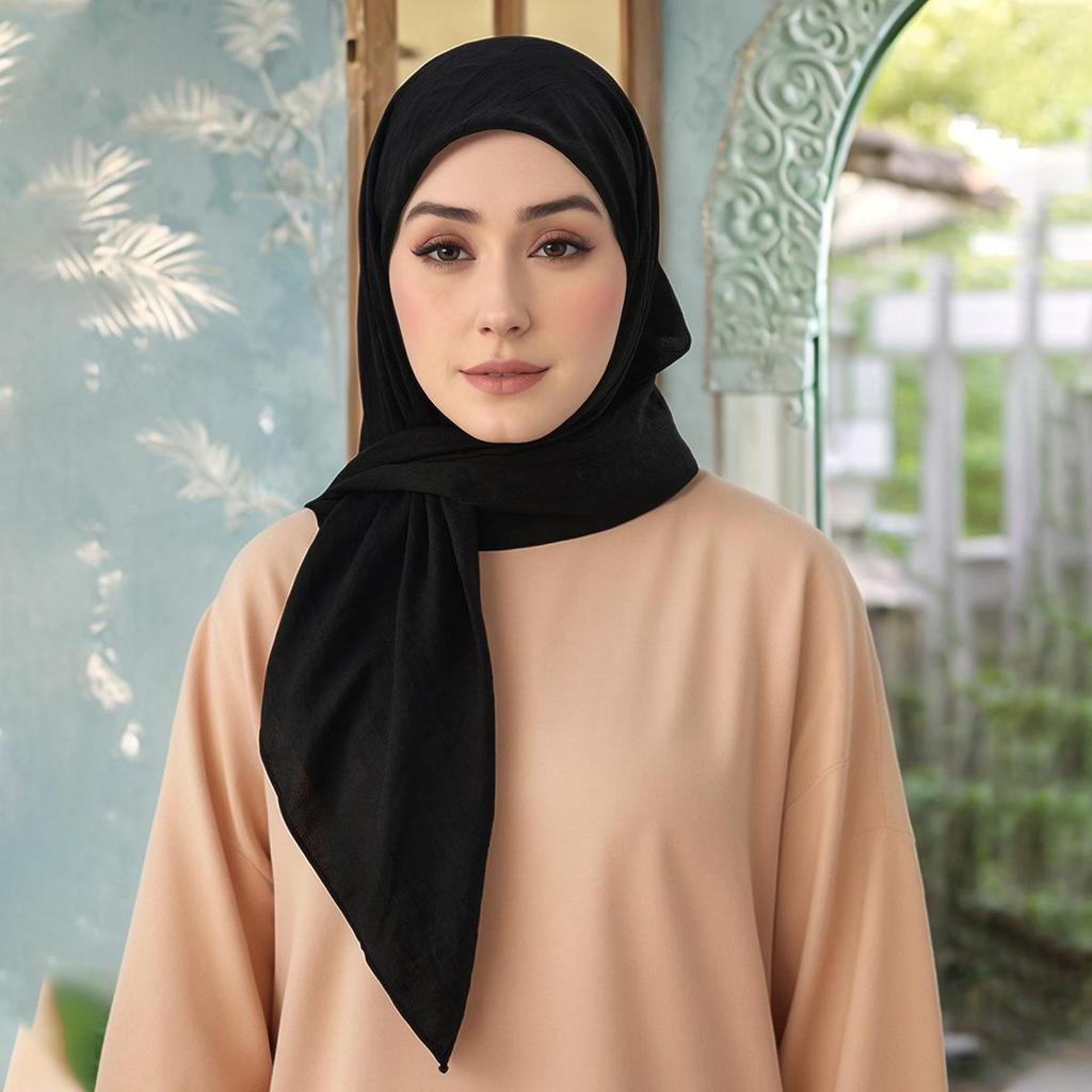 Einfarbiger weicher atmungsaktiver Polyester-Quadratischer Schal - Damen Europäischer/Amerikanischer Kopfschal, Lässiger Sonnenschutz Dekorativer Seidenschal