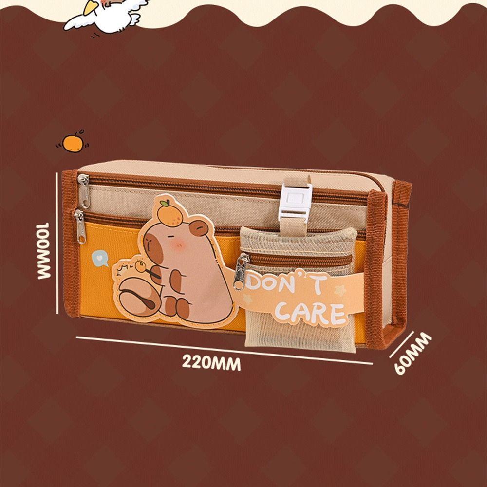 Canvas Capybara Pencil Bag Cute Storage Pouch Storage Bag Stationery Bag  Gift