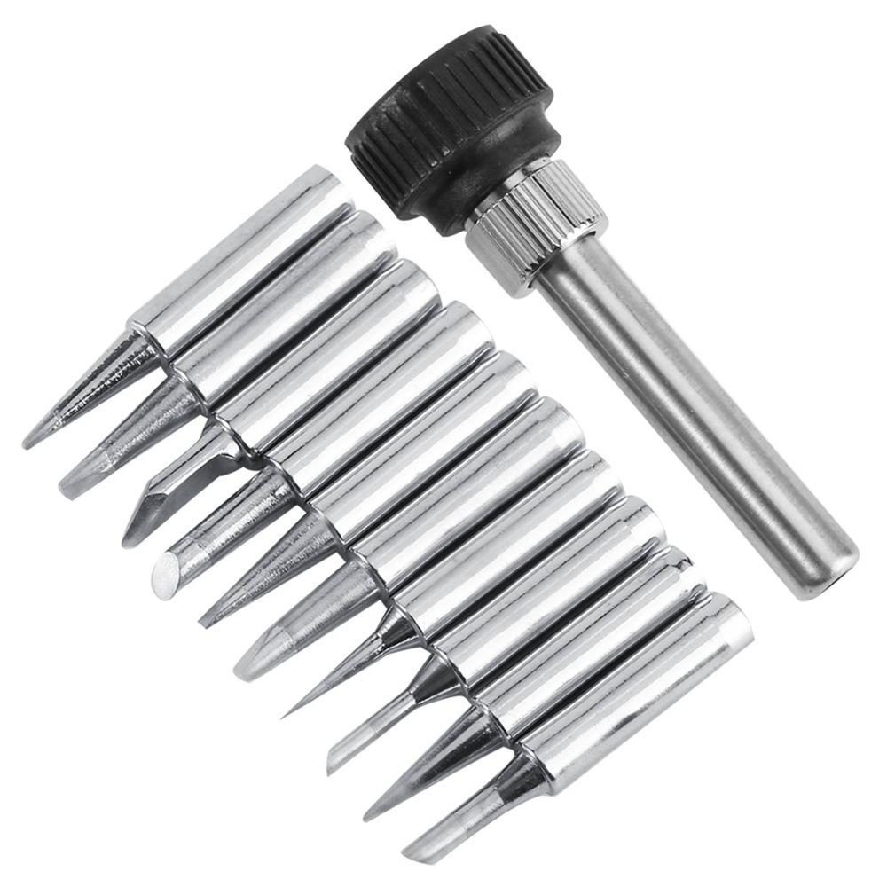 10pcs Copper Base Material Soldering Iron Tips Set 900M-T Series Tips for 936, 937, 938, 969, 852D, 8586 Stations