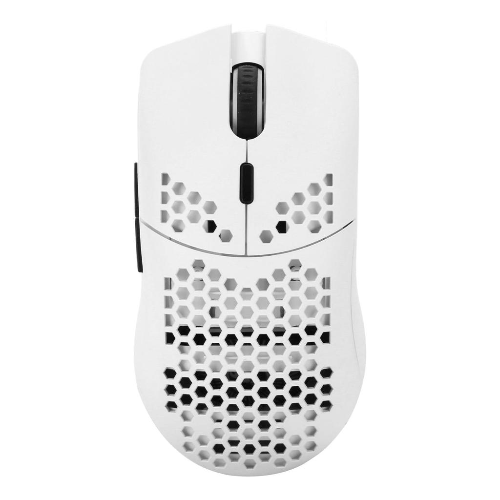 Wireless Gaming HXSJT66 Computer Gaming Mouse with 6 RGB Backlight Modes and 4 Adjustable DPI Levels for PC Laptop Mouse, 2.4GHz (White)