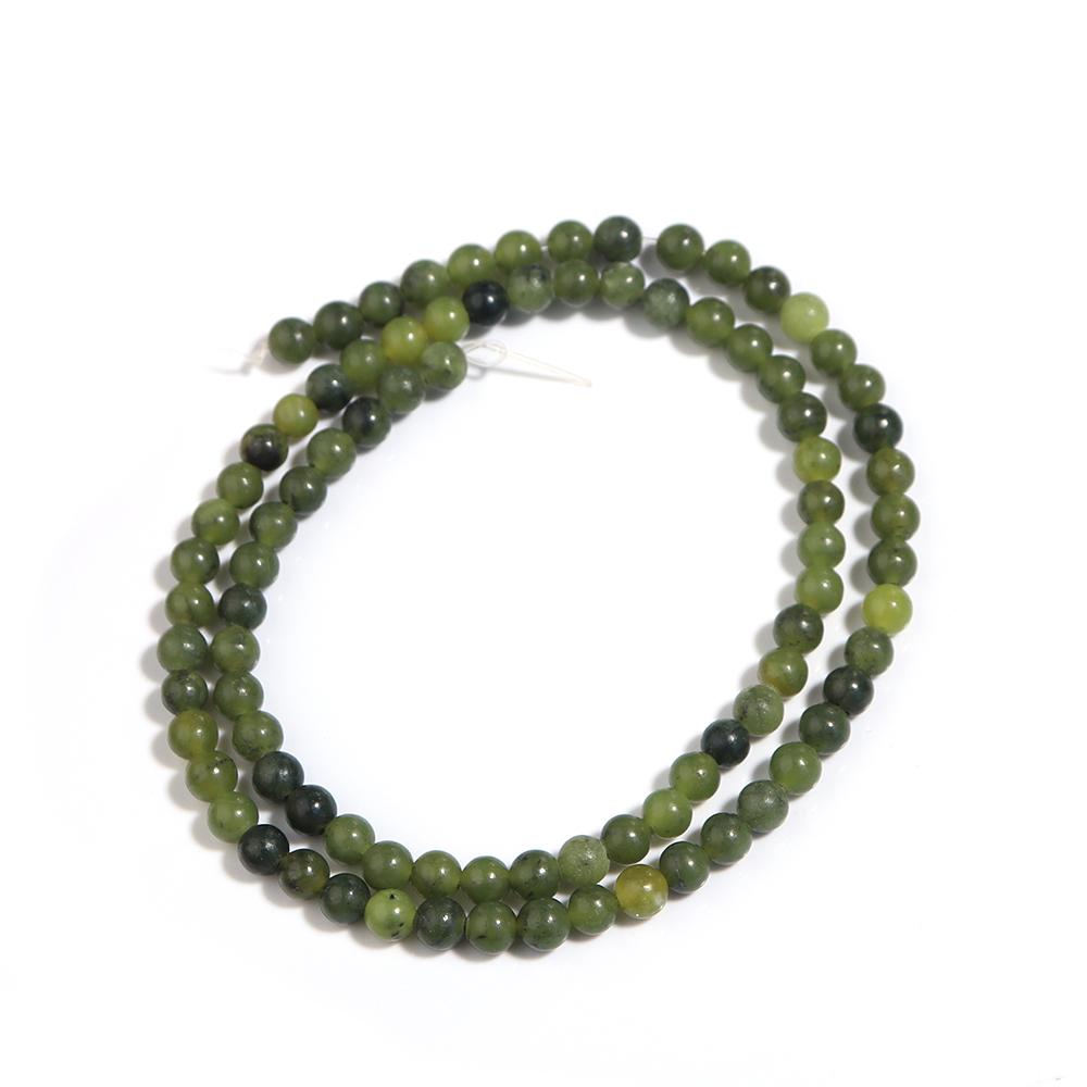 4/6/8/10/12mm Natural Stone Beads Green Round Southern Jade Loose Spaced Beads For DIY Handmade Bracelet Necklace Jewelry