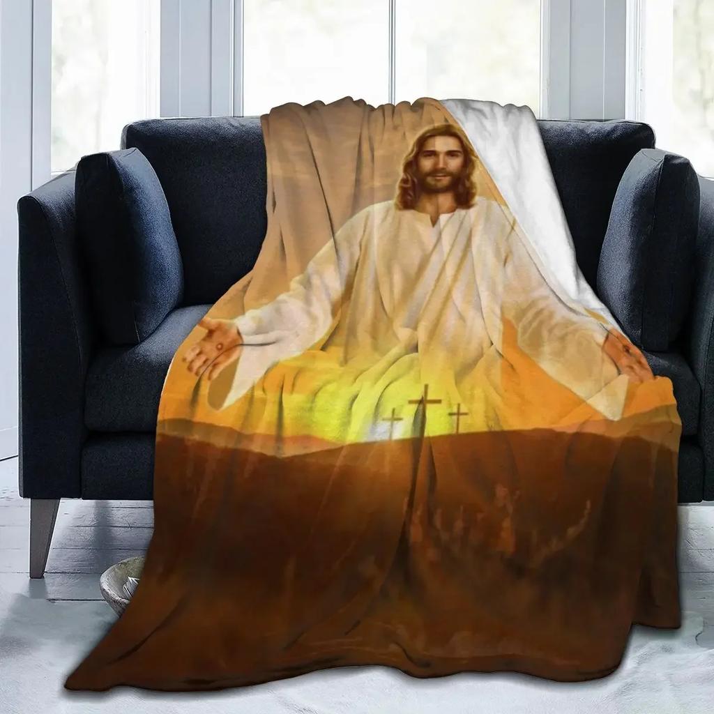Jesus Divine Mercy Soft Plush Blanket, Flannel Blanket Throw Blanket for Living Room Bedroom Sofa Cover