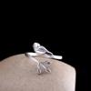 Buyee 925 Sterling Silver Cute Bird Ring Adjustable Animal Jewelry for Women Vintage Animal Jewelry Fine Silver Ring Gift