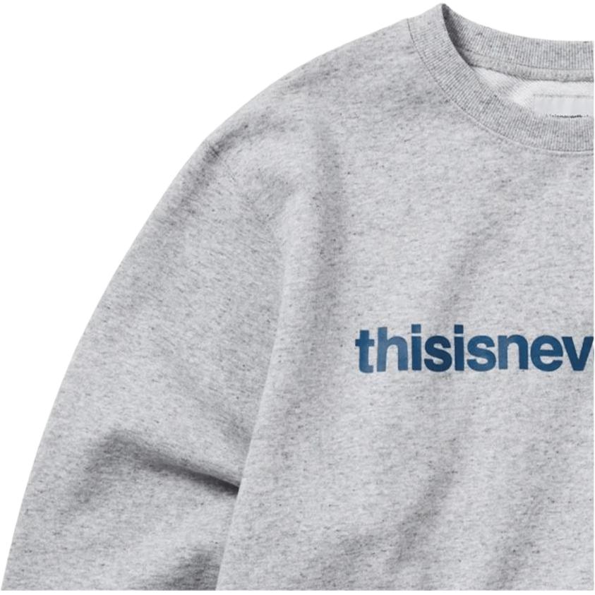 Thisisneverthat SS25 Loose Ribbed Edge Letter Print Casual Comfortable Crewneck Sweatshirt Unisex sweatshirt Gray TN250TSWCW03HGR