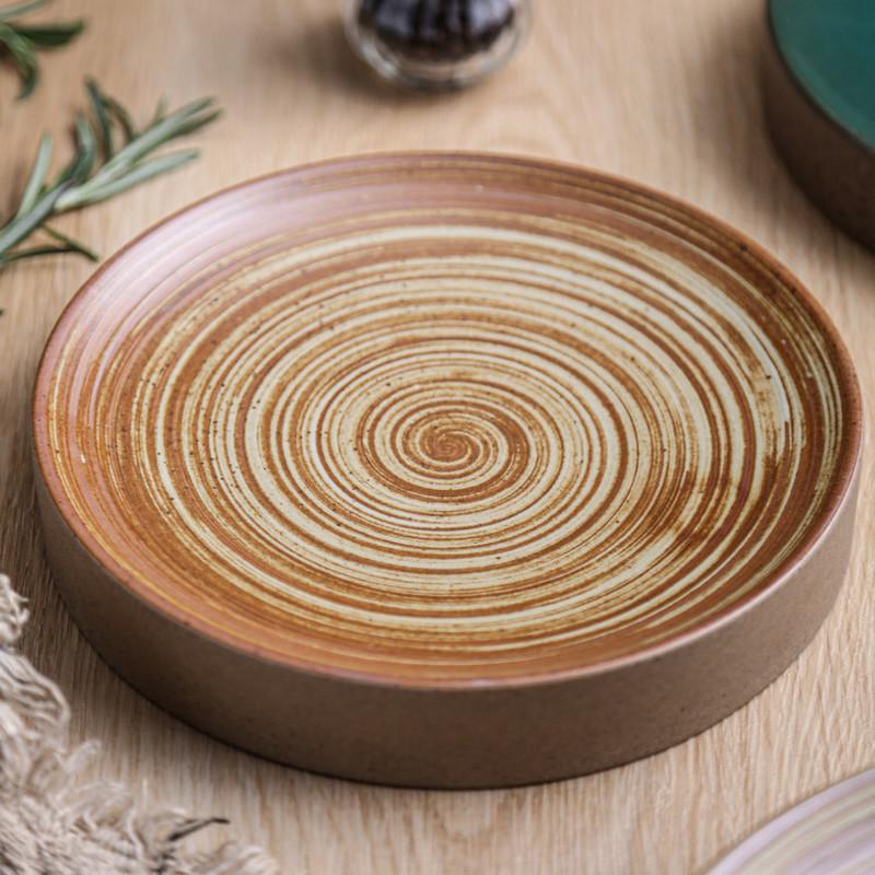 Round Dinner Plate Ceramic Plates Western Dishes Steak Plate Dish Dessert Plates Fruit Salad Bowl Snack Tray Hotel Tableware