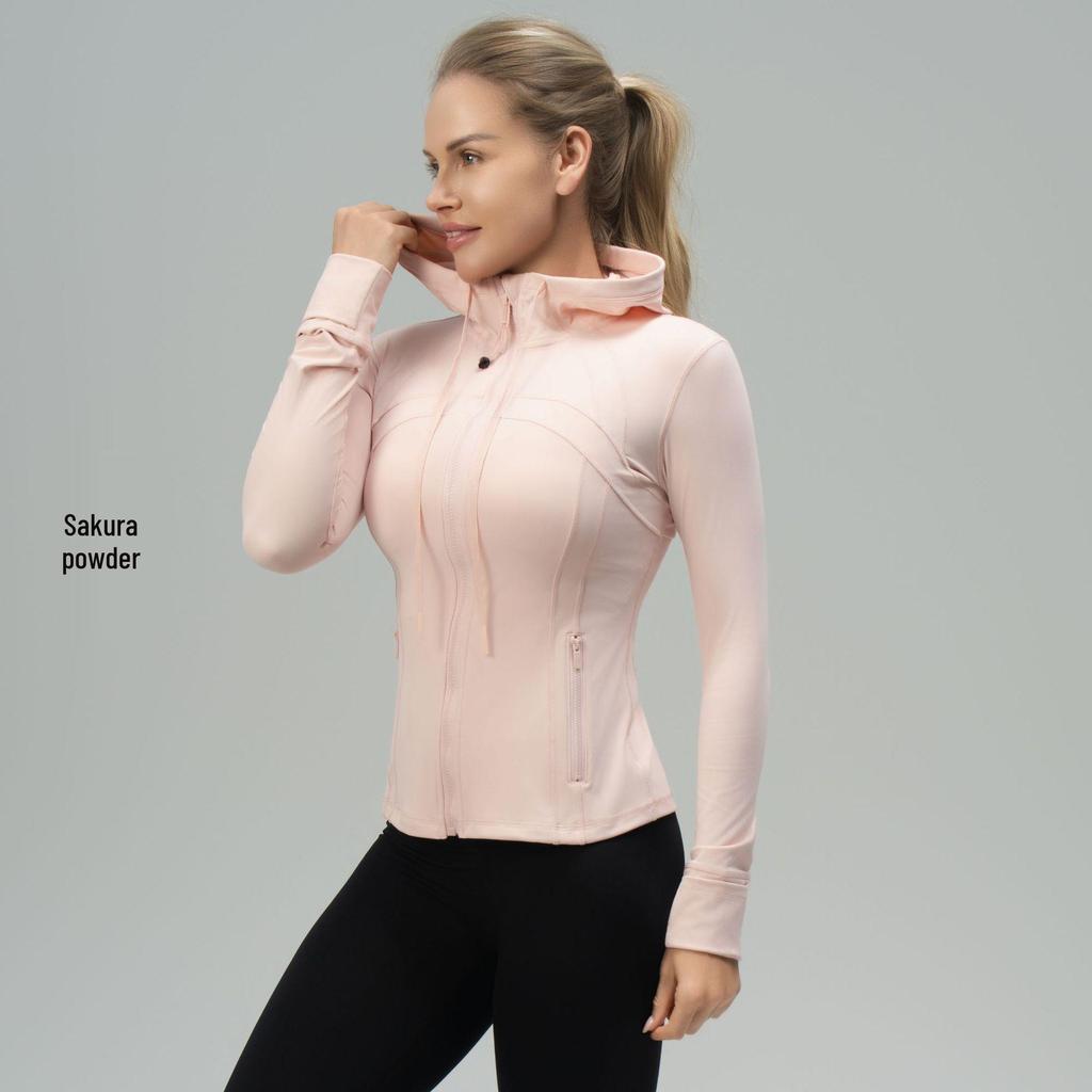 Luludarling Damska Bluza z Kapturem do Jogi - Wyszczuplający Szczotkowany Top Sportowy