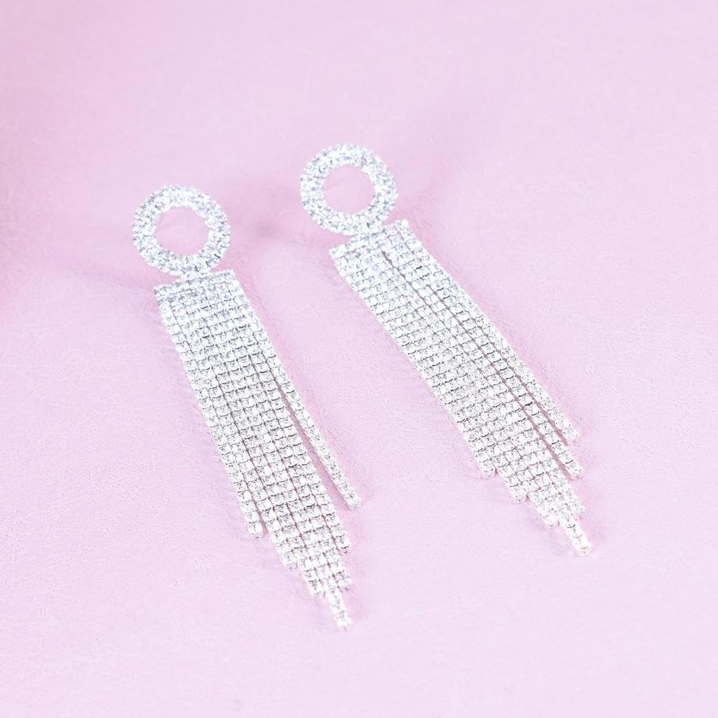 Luxury Rhinestone Tassel Earrings - Elegant Slimming Stylish Design