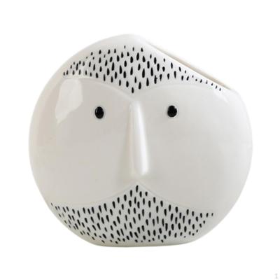 Human Face Shaped Vase Flowerpot Abstract Statue Flowers Holder Plant Pot Ceramic Planter for