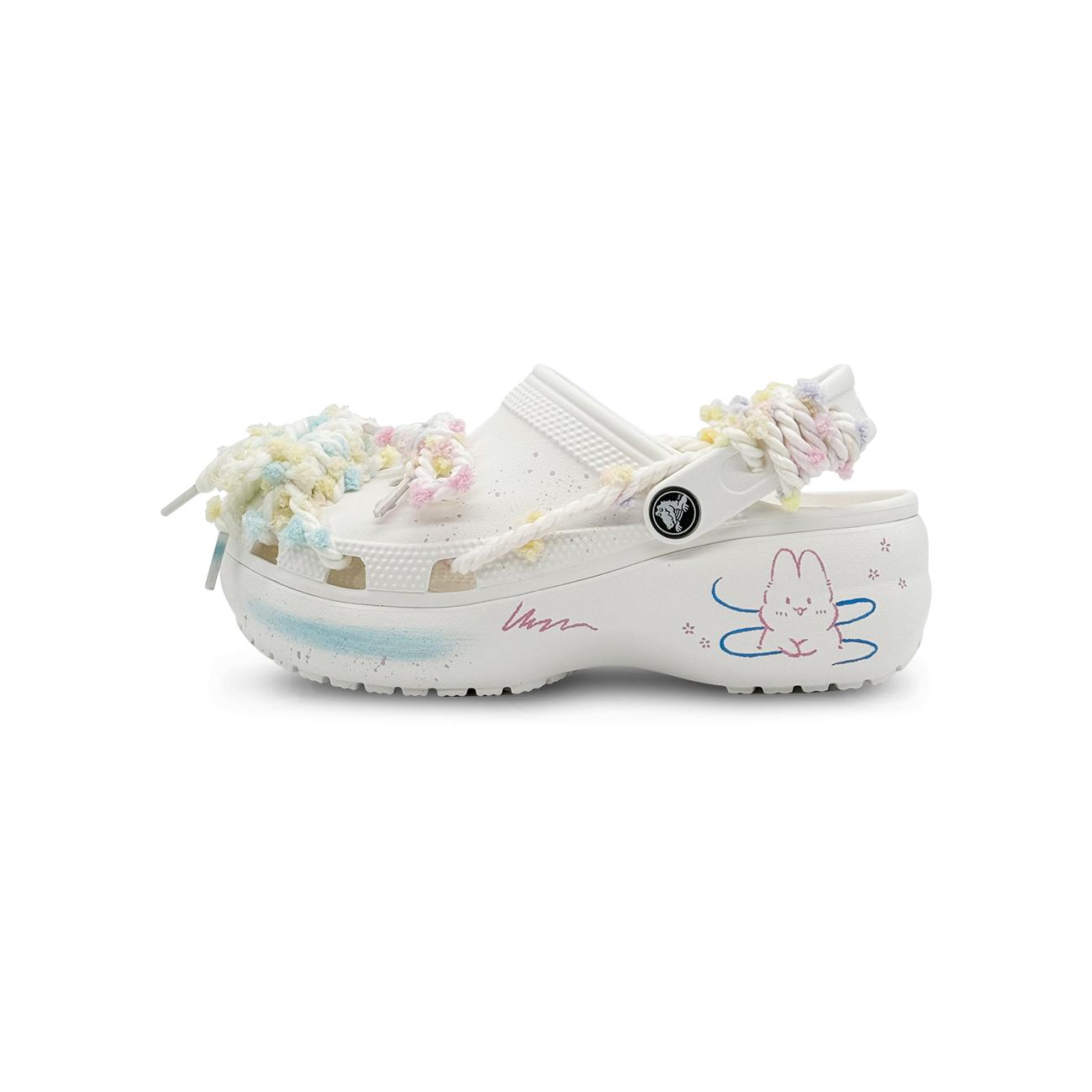 

Crocs Classic Platform Clog Rabbit Paradise EVA Cloud Cartoon Cute Hole Shoes Women s White 39-40 белый