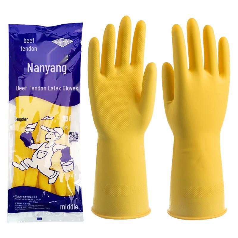 Damen Robuste Wasserdichte Latex Spül- und Reinigungshandschuhe für Haushaltsaufgaben