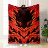 "Fiery Flame Pattern On Hexagonal Background" Patterned Flannel Blanket Perfect for the Bedroom Living Room, Sofa, or a Little Nap