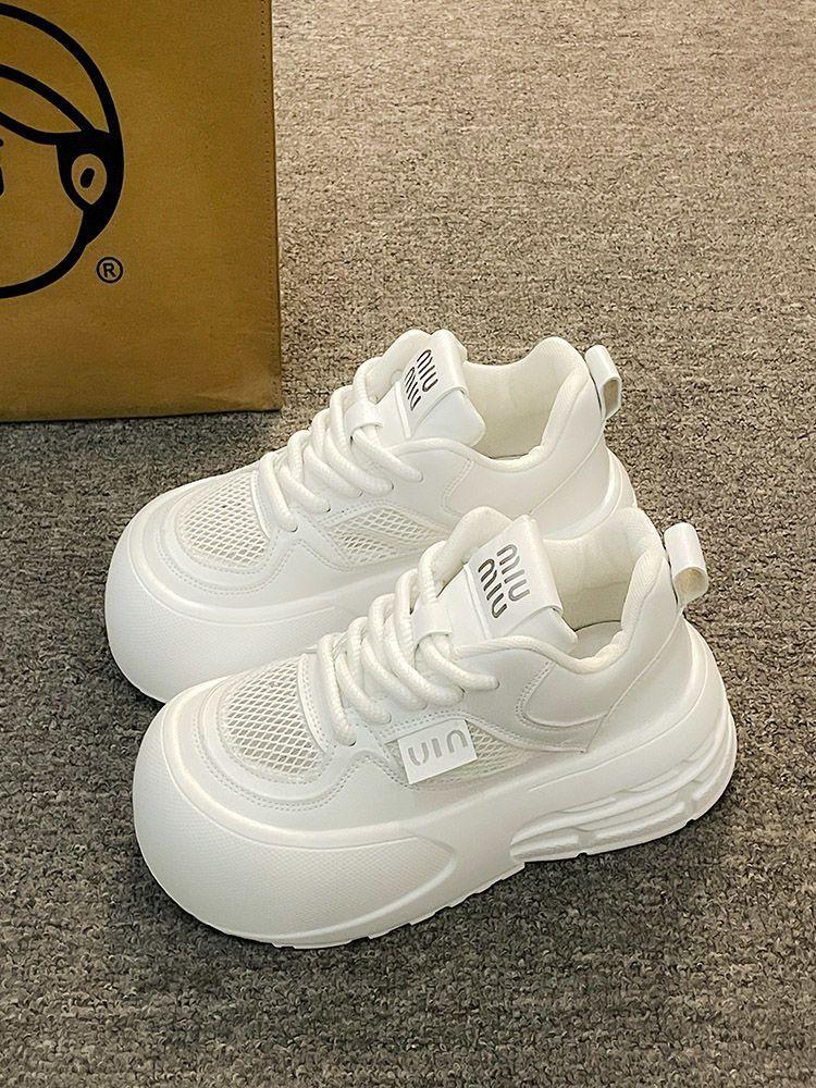 

Mesh breathable board shoes women s 2025 new spring and summer popular sports shoes small height increase fashion casual shoes 40 белый