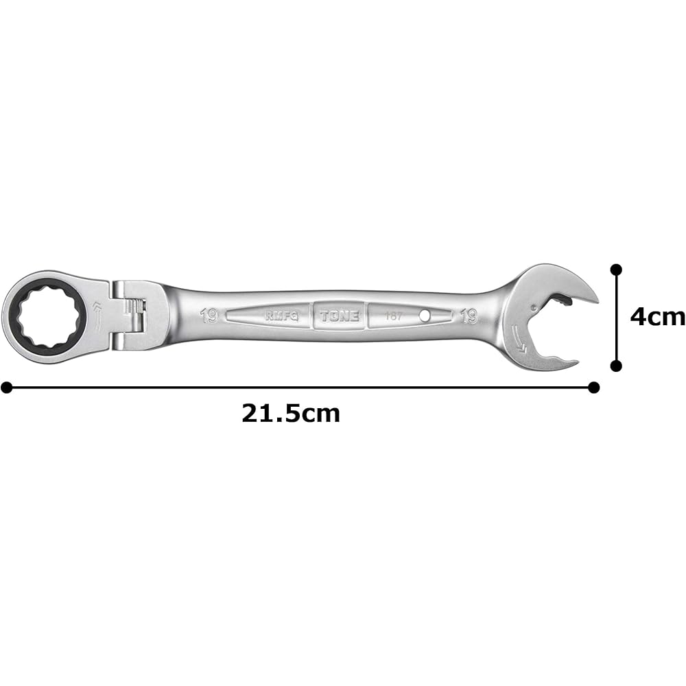 Tone Quick Ratchet Wrench RMFQ-19 19mm Dual-Sided Head Tool
