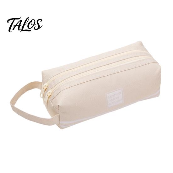 Double Partition Pencil Case Oxford with Handle, Layer Pen Pouch, Large Student Stationery Storage Bag Capacity for Students And Commuters Organizer